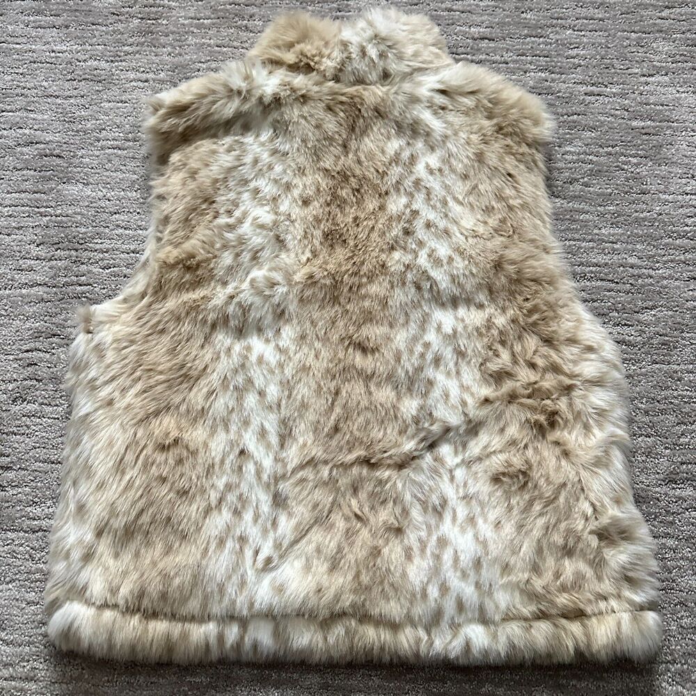 Black Mountain Outdoor Vest Womens Large Brown Faux Fur Animal Print Rhinestone - Picture 6 of 9